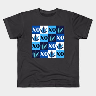 Alternating Blues - Leaves And Alphabets Kids T-Shirt
